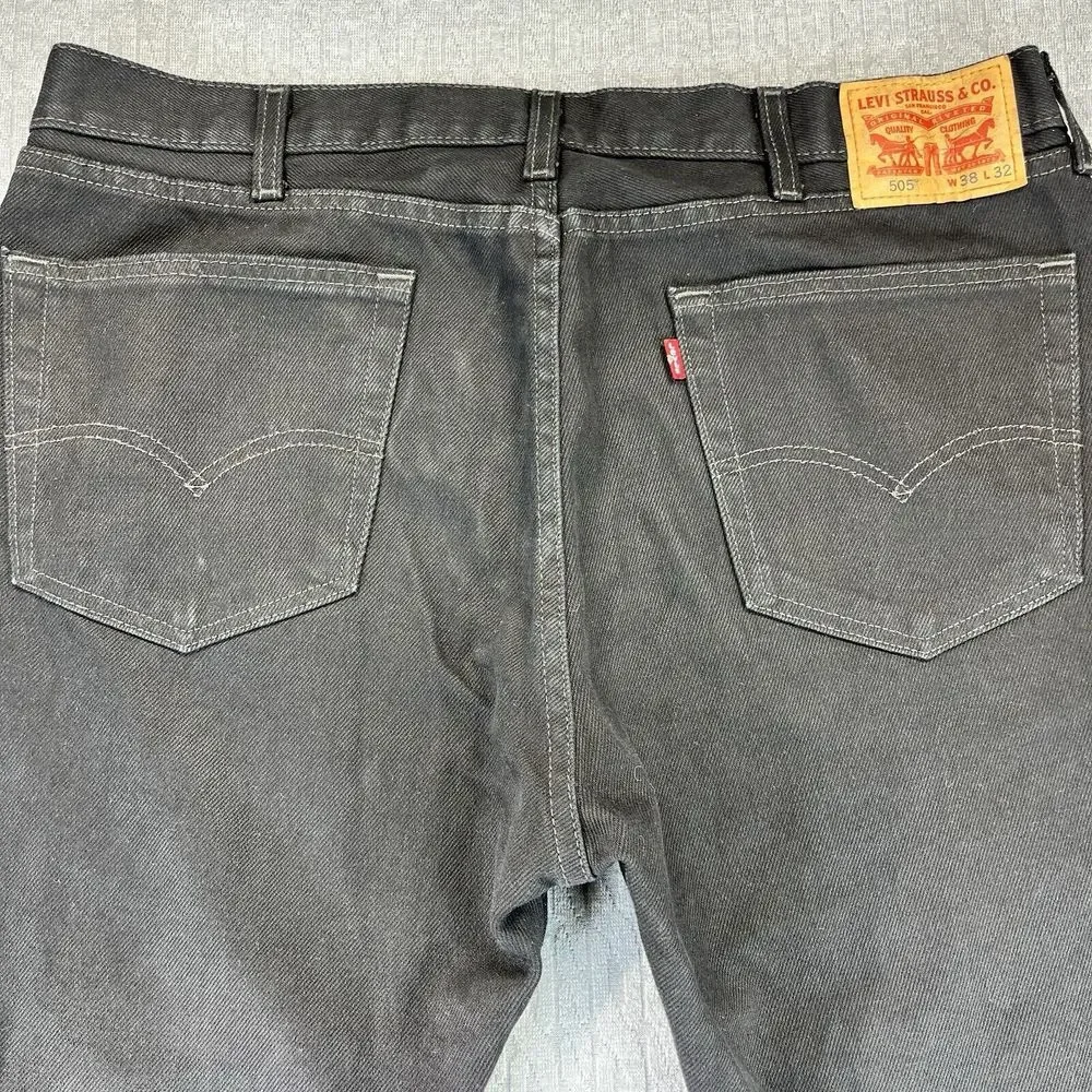 Levi's 505 Men's (38x32) black new without tags Denim Jeans bikercore pants‎
